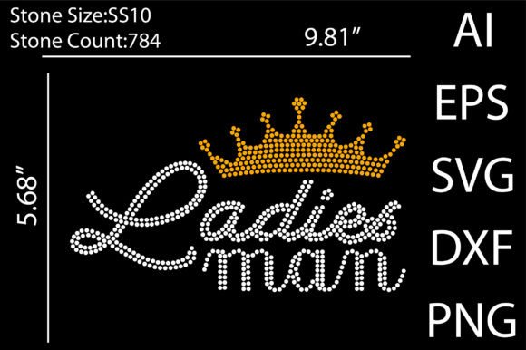 Ladies Man Rhinestone Templates Design: A Bold Graphic Choice