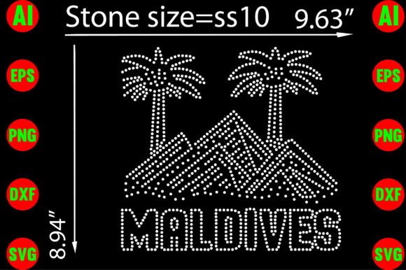 Maldives Rhinestone Templates: Island Vibes for Your Designs